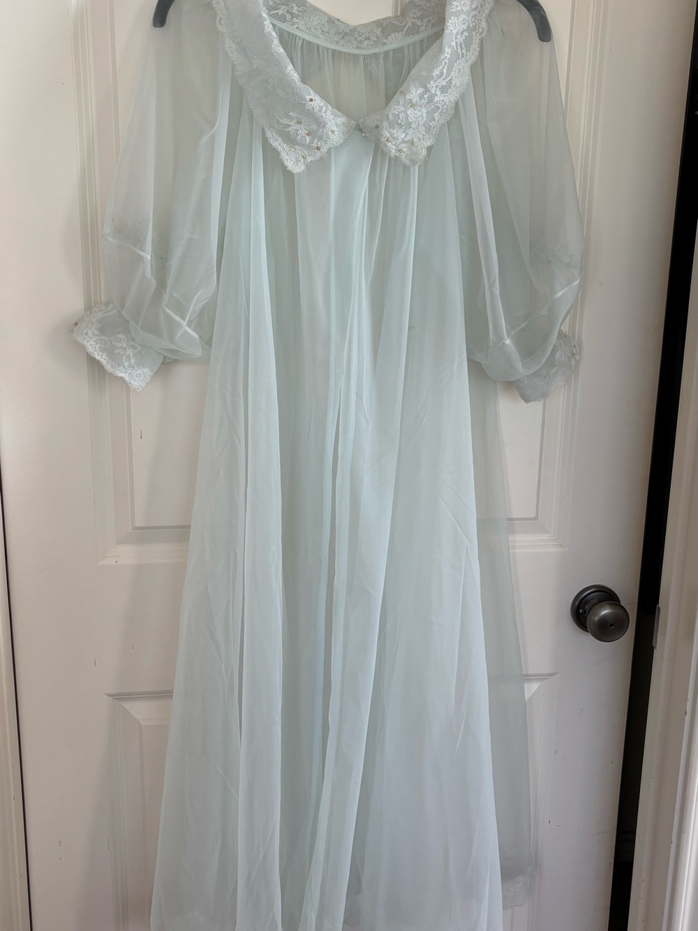 VTG Light Blue Lace Collar Long Nightdresses